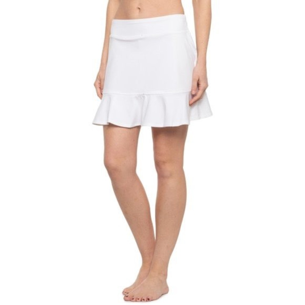 Tommy Bahama Active White Ruffle Hem Golf Tennis Skort Medium Pocket